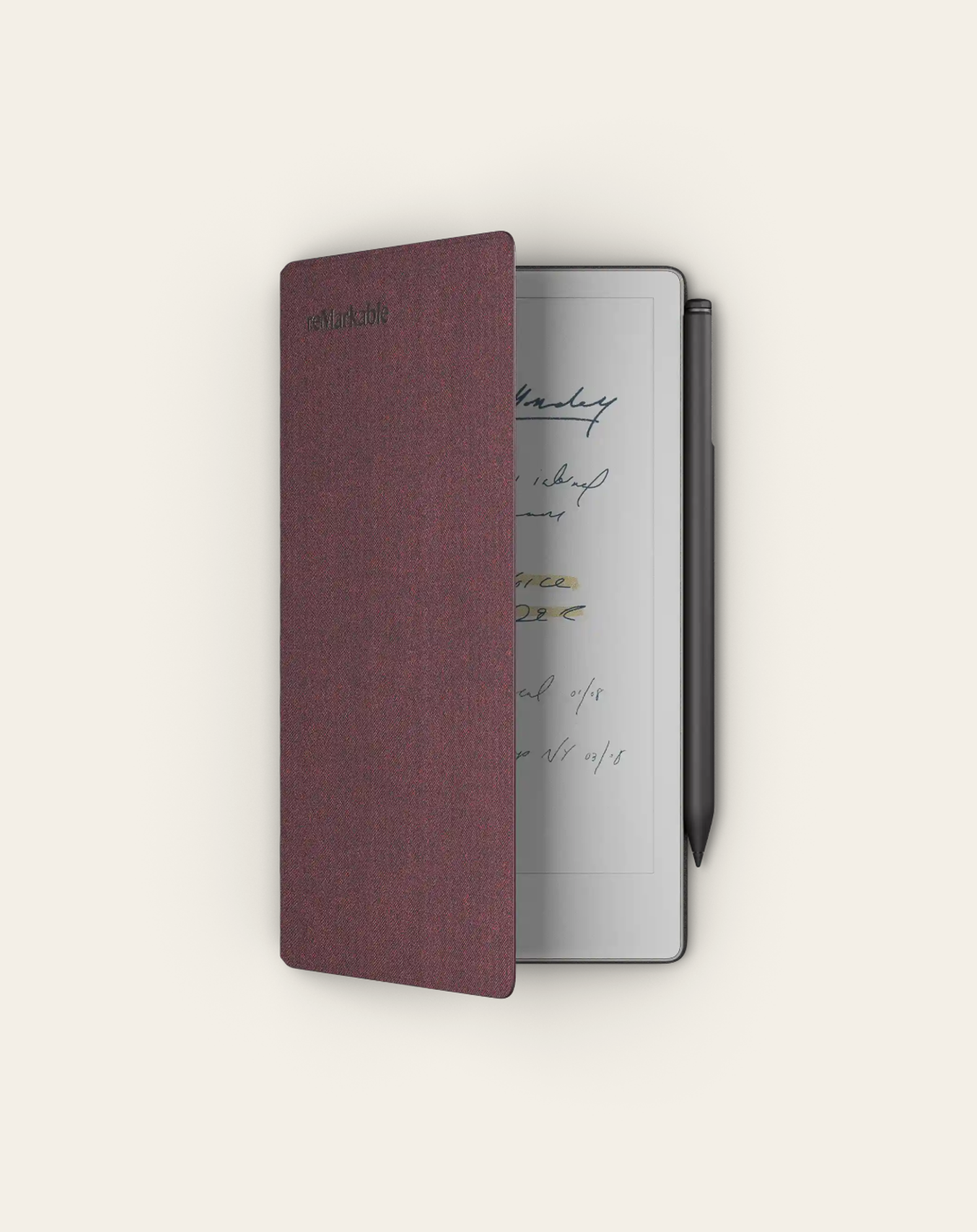 Sada 4 - rM Paper Pro Move + Marker Plus + Book Folio Mosaic Weave Burgundy