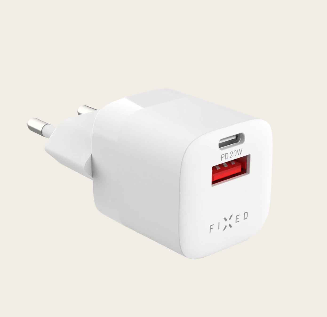 FIXED Rychlonabíjačka Mini s USB-C a USB výstupom 